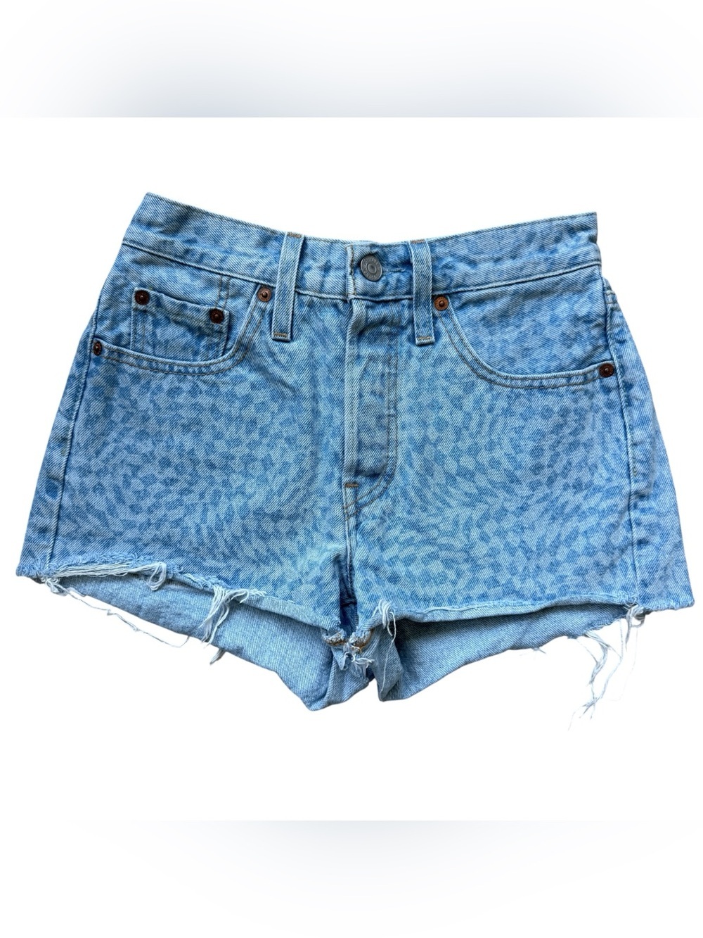 Levi’s 501 Anniversary Edition Acid Wash Cutoff Shorts 24 Vintage Inspired Denim